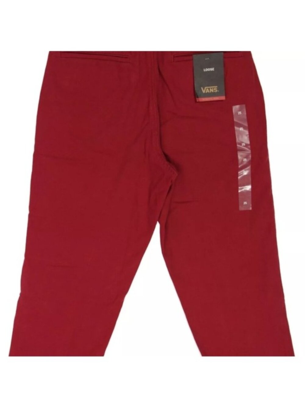 Vans Authentic Knost La Curren Chino Loose Fit Women 25 waist Red Cotton New 042 - Picture 3 of 11